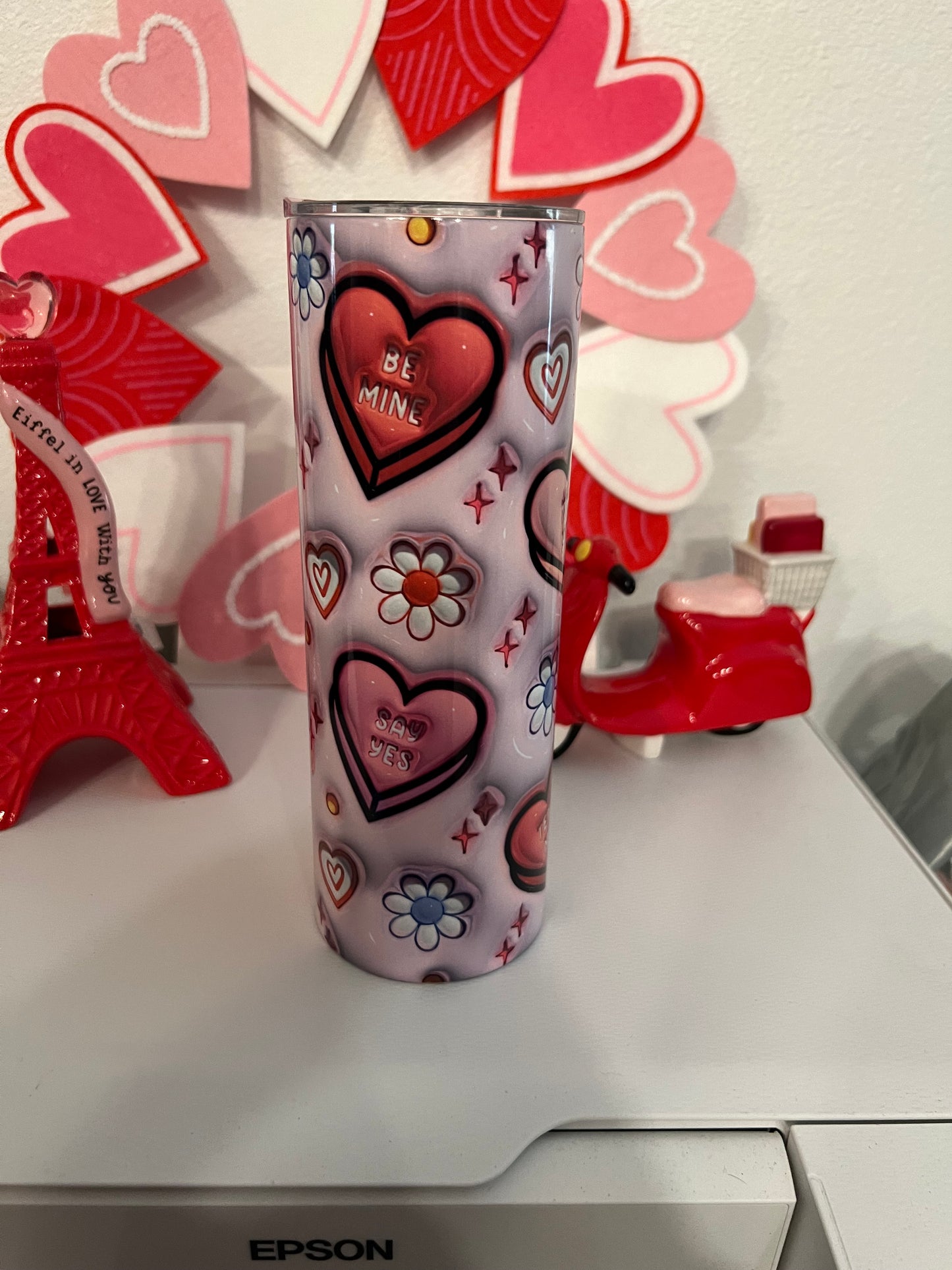 Valentines heart tumbler