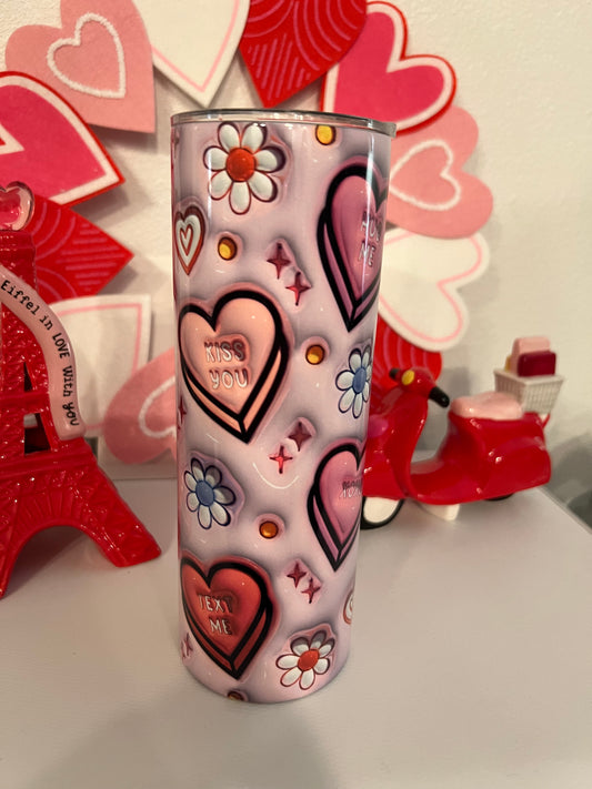 Valentines heart tumbler